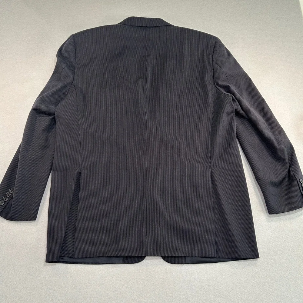 Burberry Blazer Men 46 Long Navy Blue Pinstripe Wool Kensington Sport Coat USA